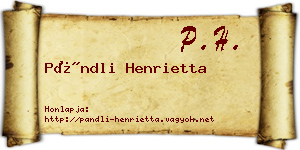 Pándli Henrietta névjegykártya